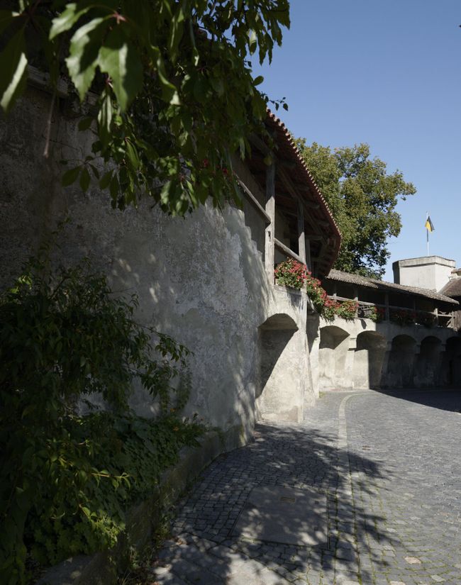 Altstadt von Schongau. Radfahren entlang dem Lechradweg. 